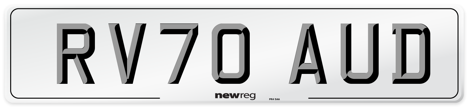 RV70 AUD Number Plate from New Reg